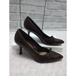Merona Slip On Stiletto Pointed Toe Pump Heel  Sz 9  Dark Brown